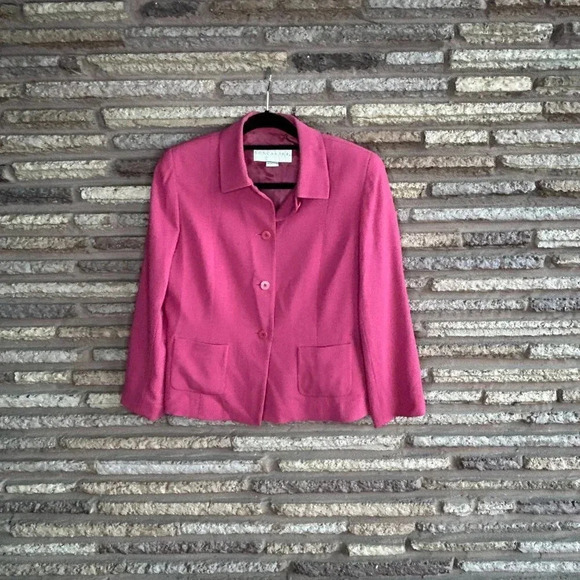Doncaster Raspberry 100% Wool Blazer Jacket Size 12 - Picture 1 of 7